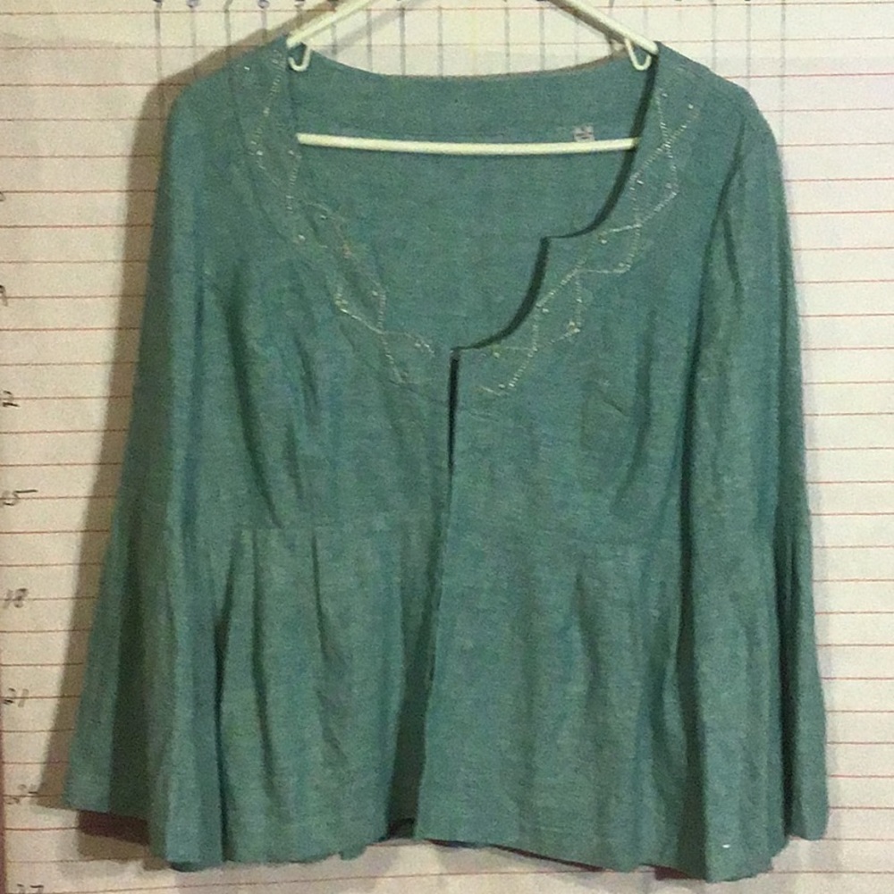 WOMEN'S - top,sz 12, WITH PEPLUM, BRAND -?